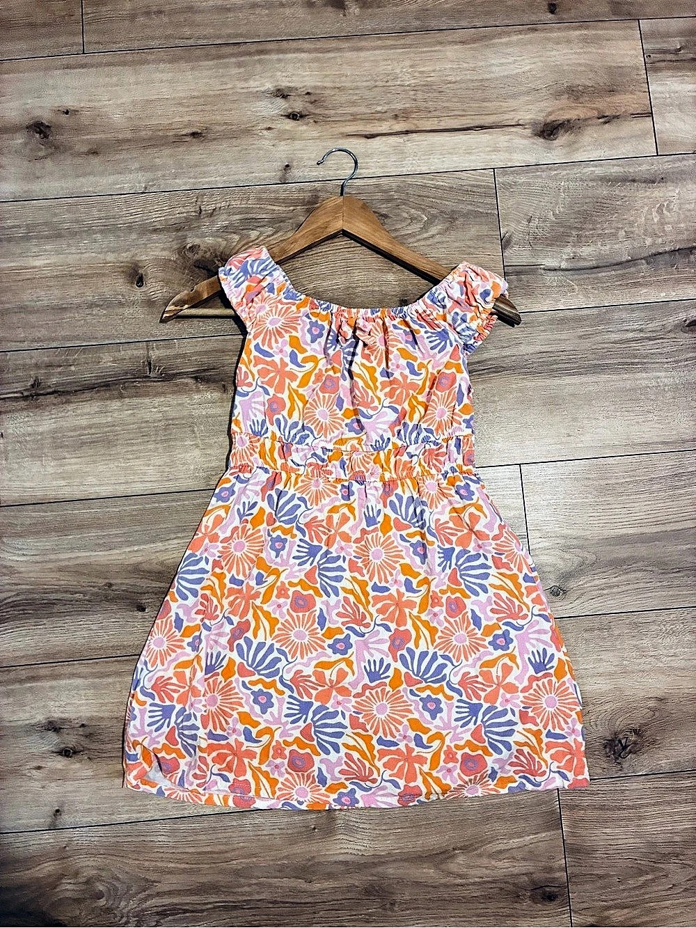 Babydoll short Casual Dress in Orange & Purple